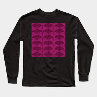 Art Deco Pattern Bordeaux and Rose Gold Long Sleeve T-Shirt